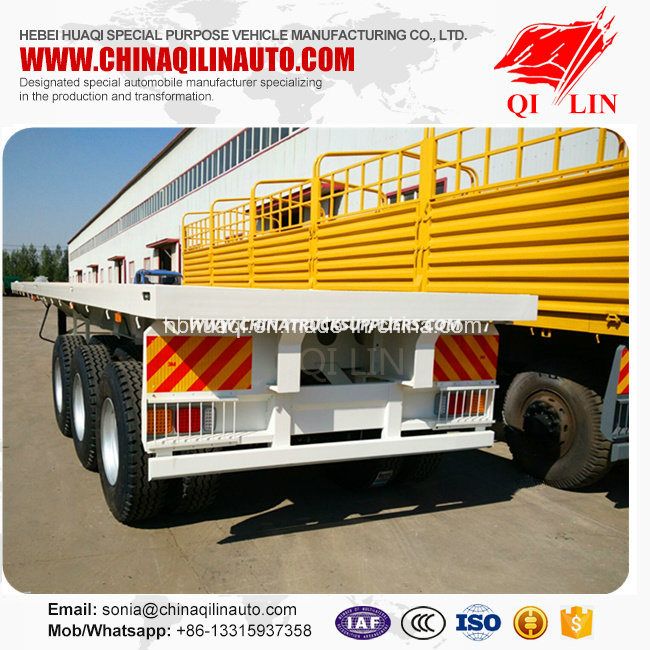 High Quality 12 Tires Flatbed Container Chassis Semi Trailer 