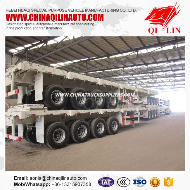 Quadri-Axle 40feet Flatbed Trailer with Mechanical Suspension 