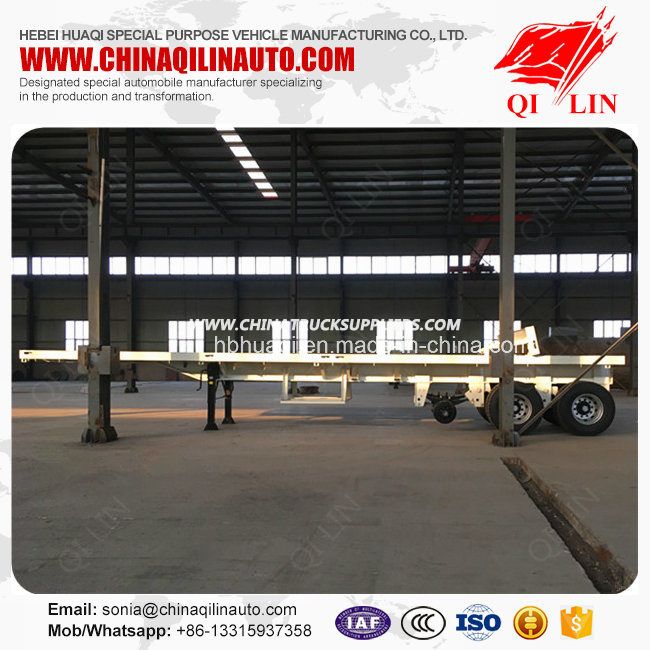 Chinese Famous Brand Qilin 20FT 40FT Flatbed Container Semi Trailer 