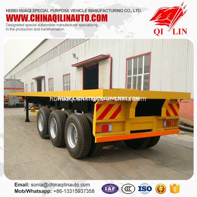 3 Axles 30t to 60t Payload Flatbed Container Semi Trailer 