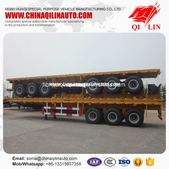 Factory Design 12m Length Flat Bed Semi Trailer 