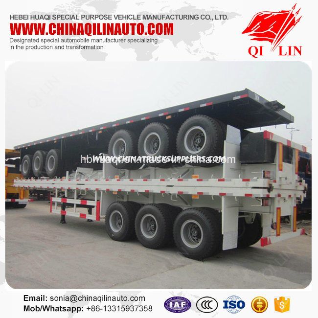 China Best Sale 30t - 60t 40FT Flatbed Semi Truck Trailer 