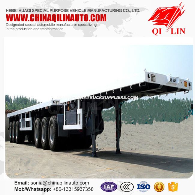 3 Axles 20FT 40FT Superlink Flatbed Semi Trailer Truck 