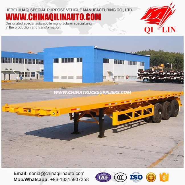 Hot Sale Tri Ejes Personalized Container Carrier Flat Bed Trailer De 2*20FT and 40FT 