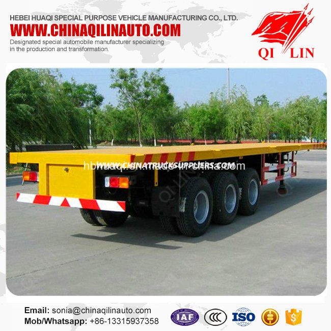 3 Axles 40FT Container Flatbed Semi Trailer for Philippines 