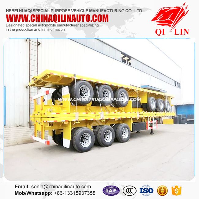 40FT 3axle Flatbed Semi Trailer (carry 1*40feet 2*20feet & 1*20feet container) 