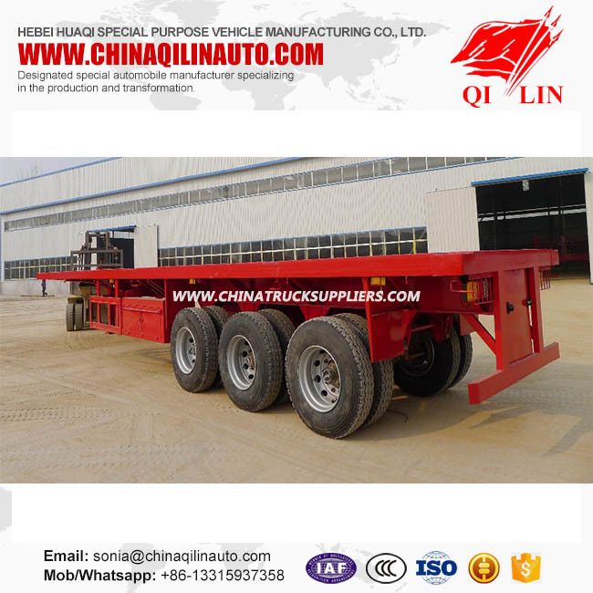 3 Ejes Personalized Container Carrier Flat Bed Trailer of 2*20FT /40FT 