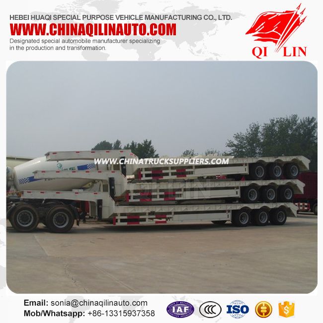 Heavy Duty Tri-Axle 60t Low Flatbed Semi Trailer for Sale 