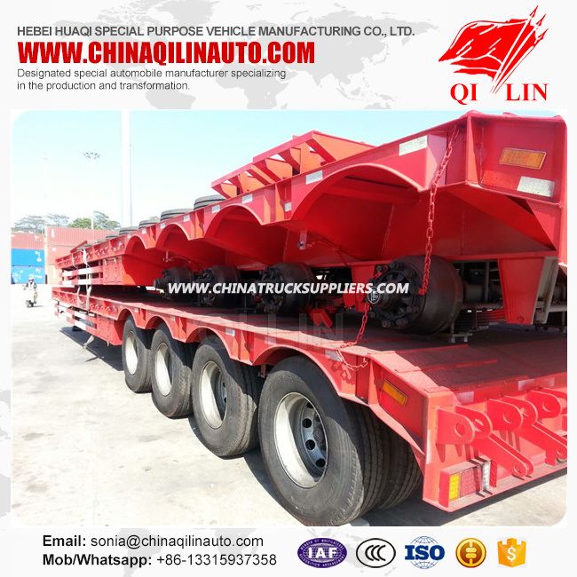 China Manufacture 4 Axles Low Bed Semi Trailer for Algeria 