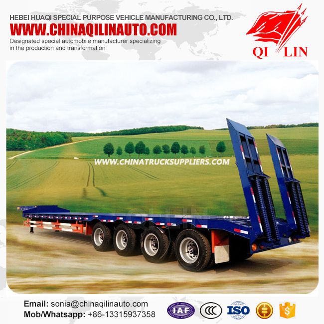 4 Axles 80 Tons Low Bed Semi Trailer 