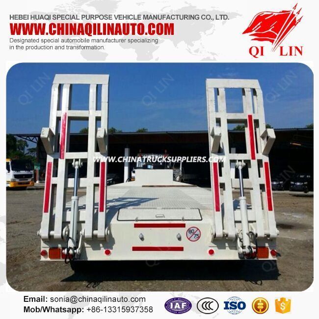 Low Bed Semi Trailer with Hydraulic Ladder 