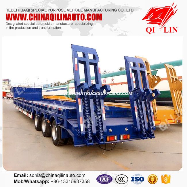 50 Ton Tri-Axle Extendable Low Bed Semi Truck Trailer 