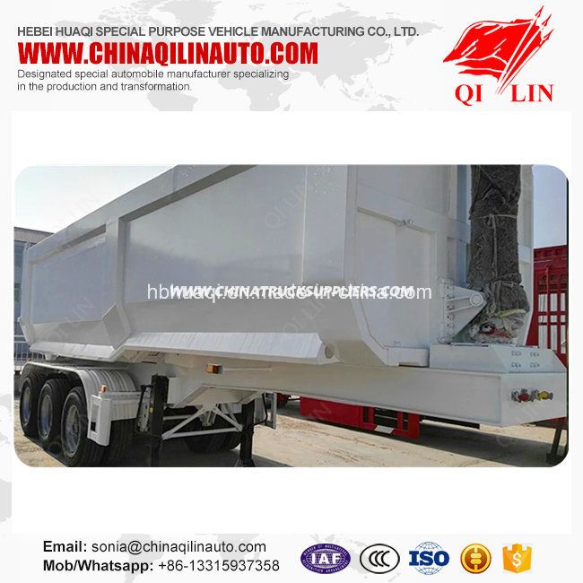 Qilin Tri-Axle 12 Wheels Dump Truck Trailer for Dinas Transportation 