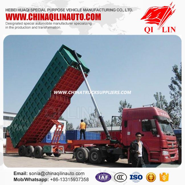 Construction Hydraulic Rear Tipping Cargo Dumper Trailer 