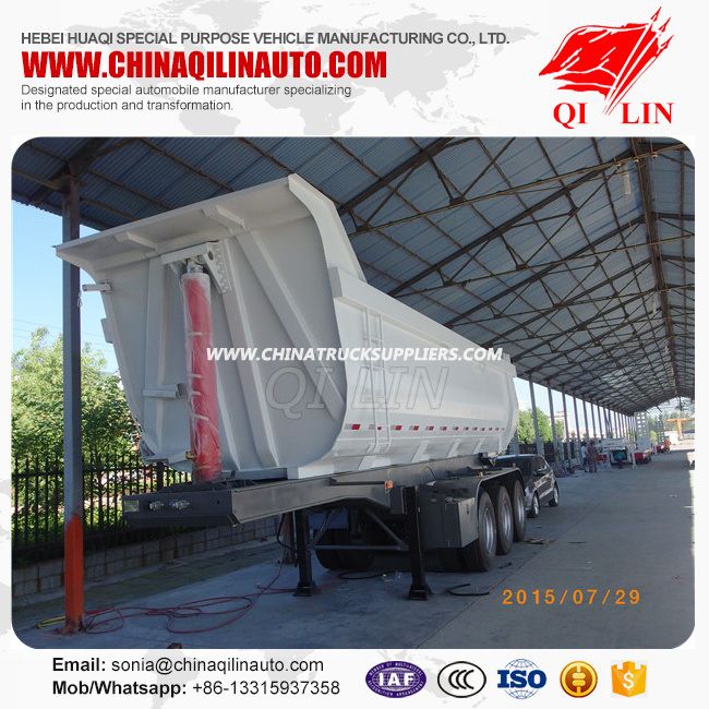 Qilin 3 Axle 60 Ton Tipper Trailer Tractor Dump Trailer 