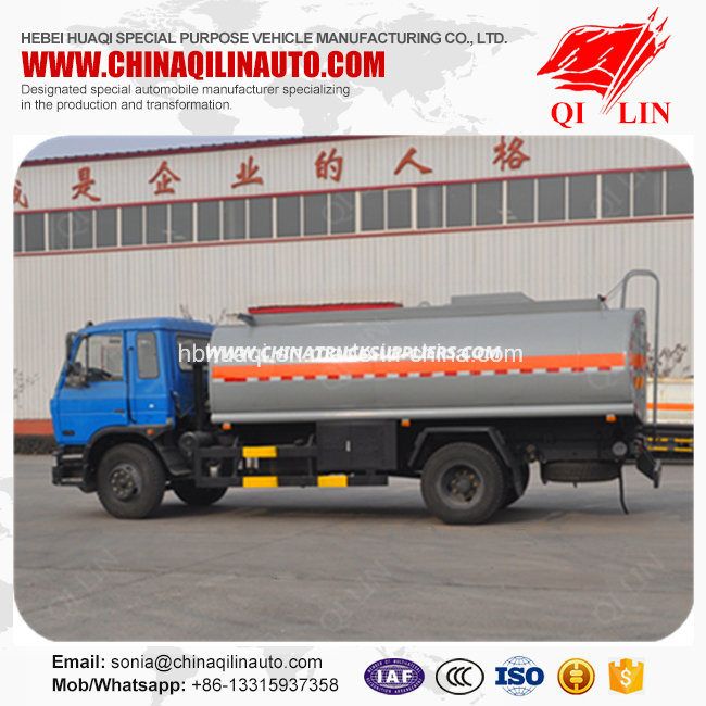 12600 Liters Capacity Fuel Tanker Truck for Diesel / Gasoline Loading 