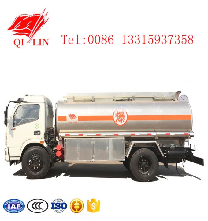 Gas Station Use 5cbm - 10cbm Aluminium Alloy Fuel Tanker Truck 