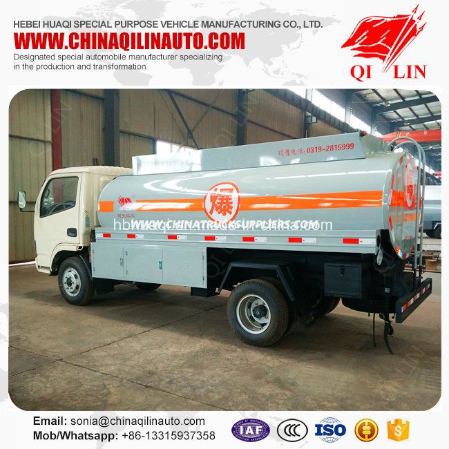 Dongfeng Chassis 3300mm Wheelbase 6 Wheels 4X2 5500 Liters Refuel Tanker Truck 