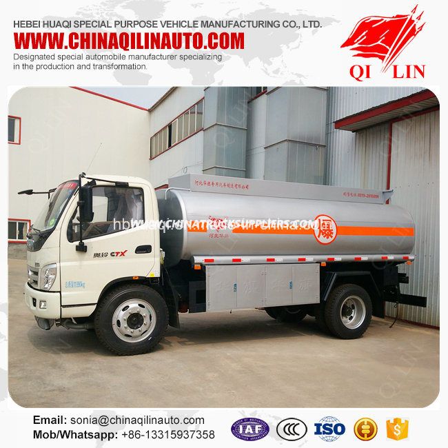 Foton 4X2 Right Hand Drive 8cbm Refuel Oil Tanker Truck 