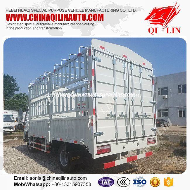 White Color 4*2 Stake Box Truck for Livestock Transport 