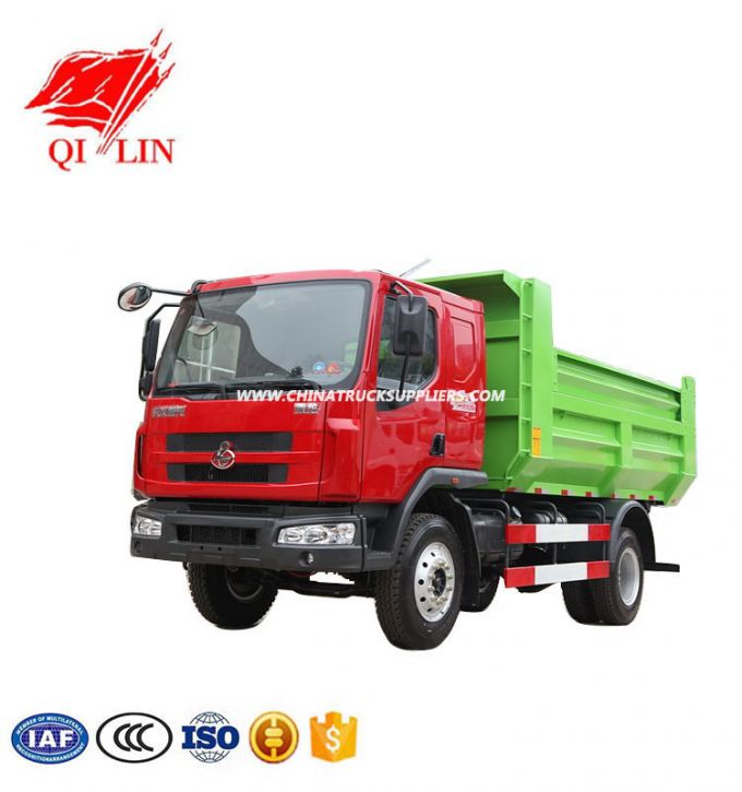 One and a Half Cab Rated Payload 5 Ton with Middle Top Hydraulic Cylinder Dump Truck 