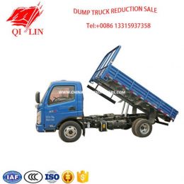 Single Row Cab Rated Payload 2 Ton with Middle Top Hydraulic Cylinder Dump Truck