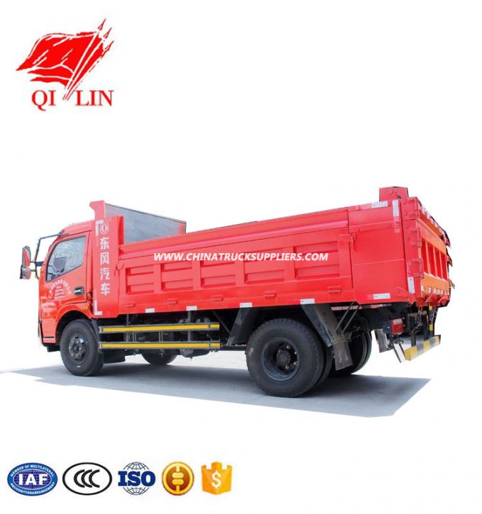 4*2 Dongfeng Chassis Wheelbase 3300mm with Middle Top Hydraulic Cylinder Dump Truck 