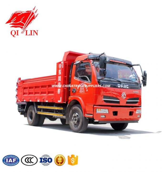 Dongfeng Chassis 130 HP with Middle Top Hydraulic Cylinder Tipper Dumper Truck 