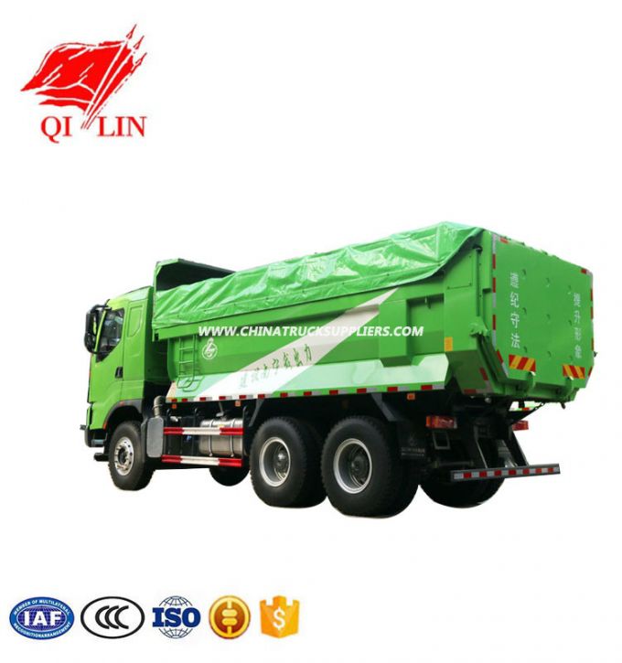 6*4 Drive Form and 3800mm+1350mm Wheelbase with Middle Top Hydraulic Cylinder Heavy Dump Truck Made  