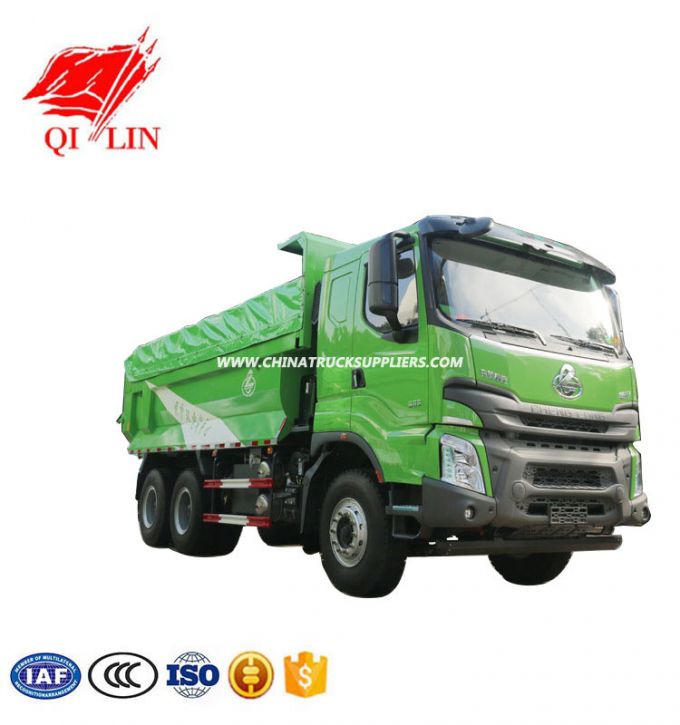 6*4 Drive Form Sanitation Residue Truck with Middle Top Hydraulic Cylinder Heavy Dump Truck 