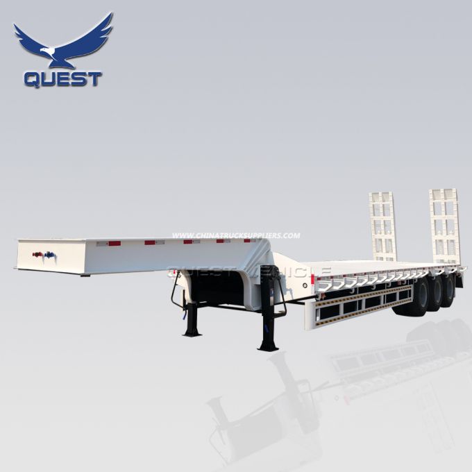 Quest 3 Axle 70tons Extendable Low Loader Lowbed Semi Trailers for Tanzania 