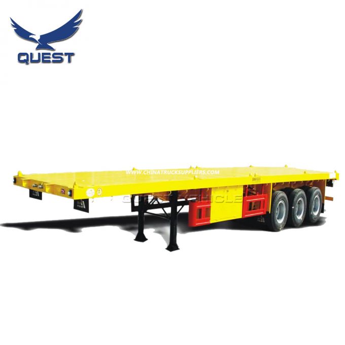 Quest 3axle 40FT High Bed Flatbed Semi Trailers for Sale 