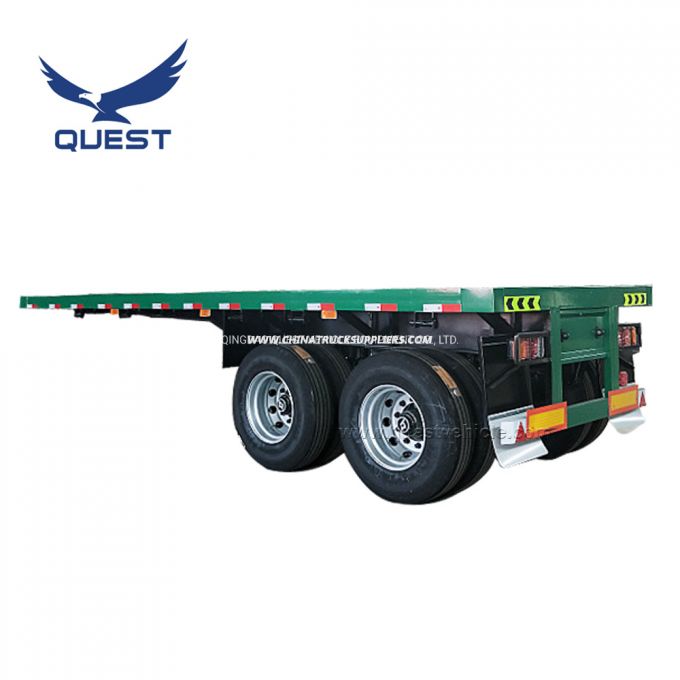 Quest 20FT 2 Axles Flatbed Container Semi Truck Trailers 