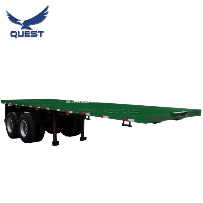 Quest Double Axles Flatbed 20FT Shipping Container Trailer for Sale 