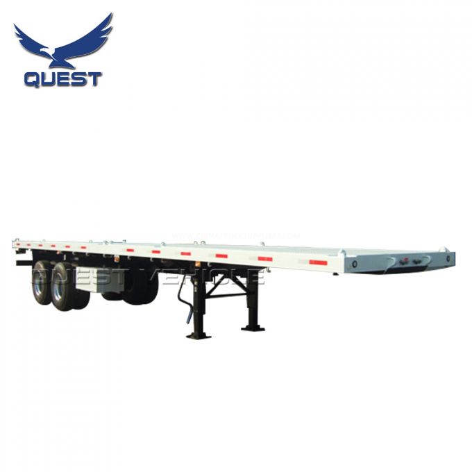 40FT Container Shipping 2 Axles Flatbed Semi Trailer 