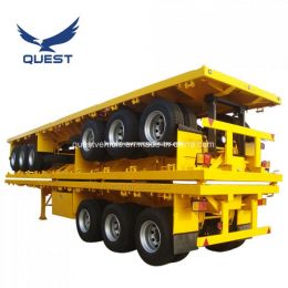 Quest 3 Axle 40FT 20FT Flatbed Cargo Container Semi Trailer