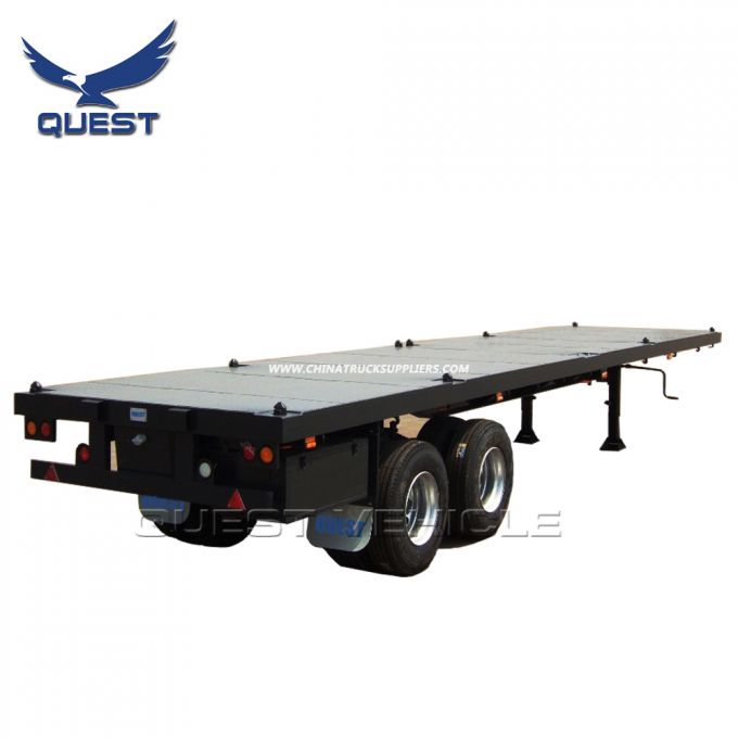 30 Tons 2 Axle 20FT 40FT Container Flatbed High Bed Semi Trailer 