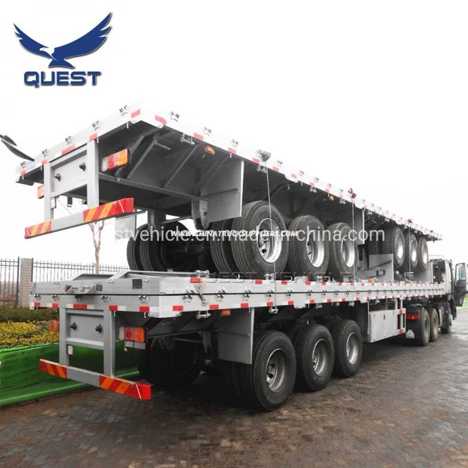 30ton 40feet Flatbed Semi-Trailer Flat Bed Container Trailer 