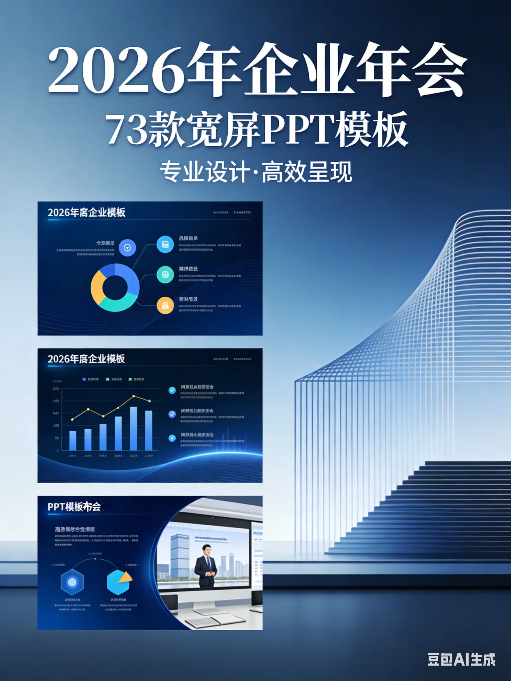 73款宽屏2026年企业年会PPT模板 免费下载图片 1