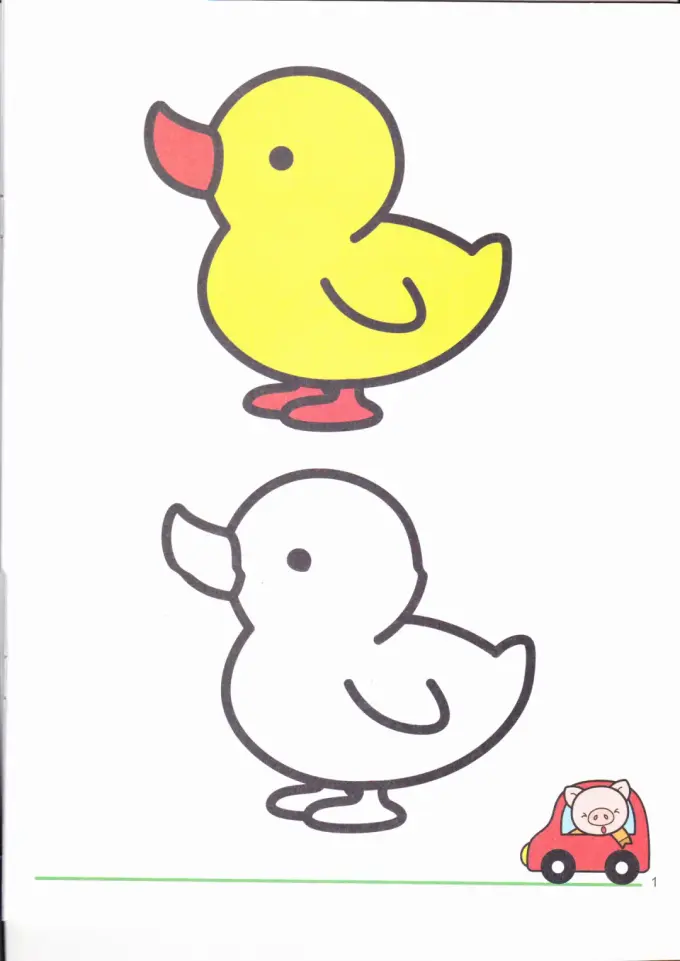 3000张适合儿童幼儿涂色的简笔画模板(A4可打印) 图片 1