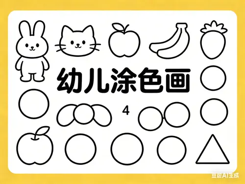 3000张适合儿童幼儿涂色的简笔画模板(A4可打印) 