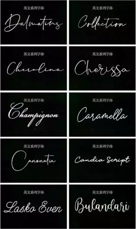 160款英文字体PS英文字体Procreate字体 飘逸手写英文字体图片 7