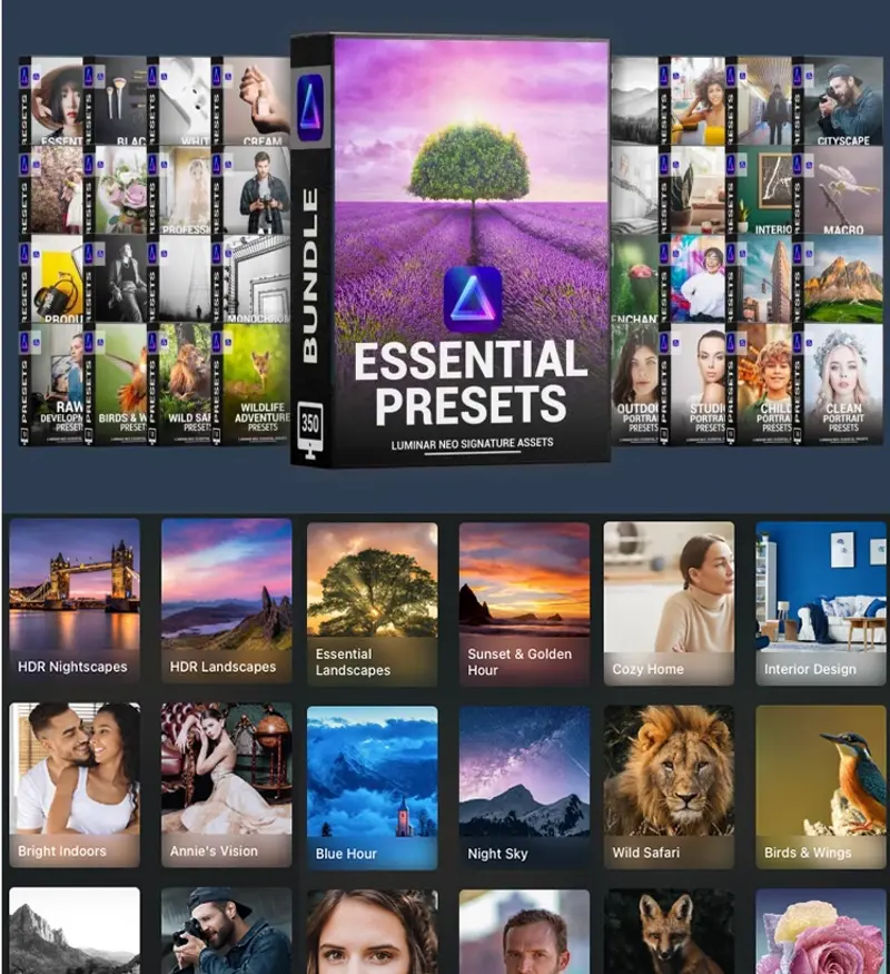 Luminar NEO 40套400+基础预设包素材合集免费下载图片 2