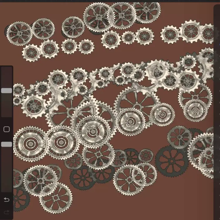 procreate齿轮笔刷可商用 机械齿轮螺丝结构绘画设计素材图片 2
