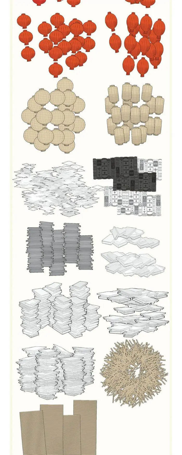 Procreate笔刷扇子纸张书灯笼竹帘竹简可商用ipad绘画笔刷插画图片 2