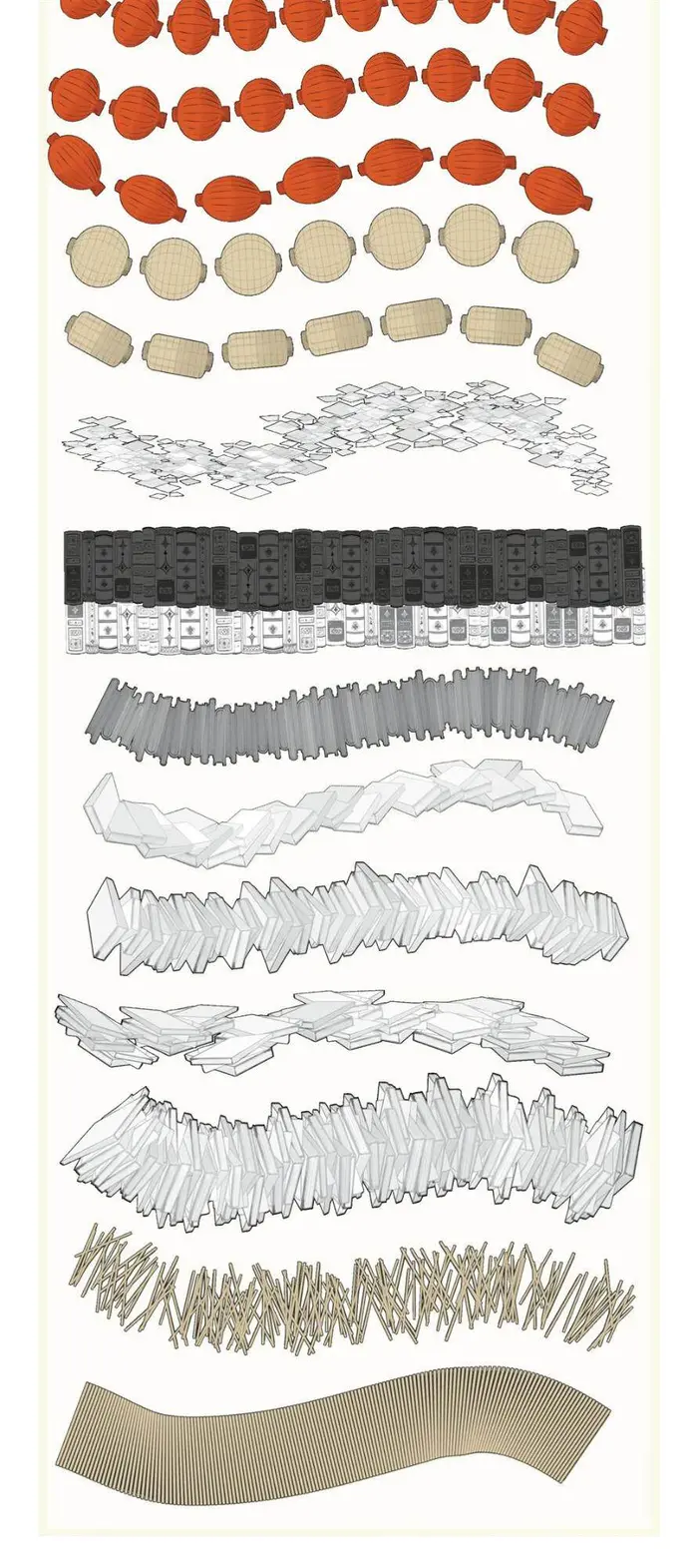 Procreate笔刷扇子纸张书灯笼竹帘竹简可商用ipad绘画笔刷插画图片 3