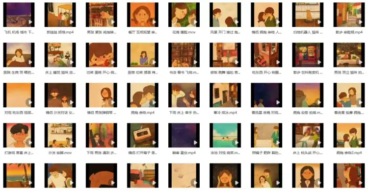 471款​韩国插画动漫视频治愈系情感镜头混剪素材图片 3