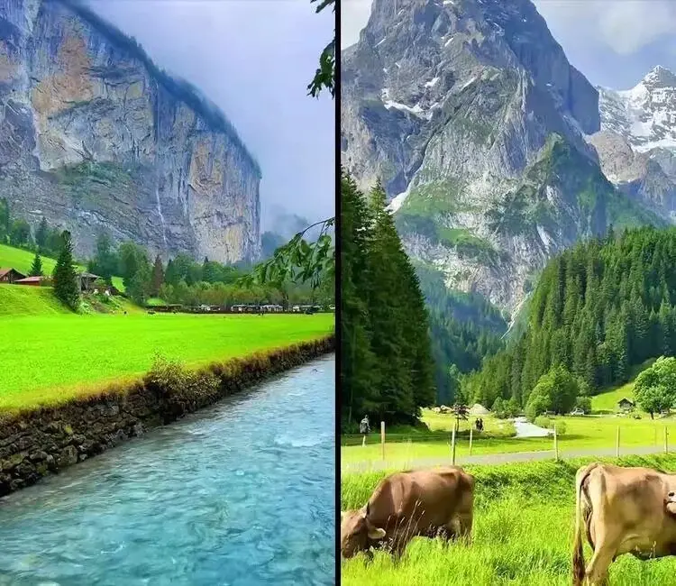 628款瑞士乡村山川小镇风景视频竖屏素材 第2张